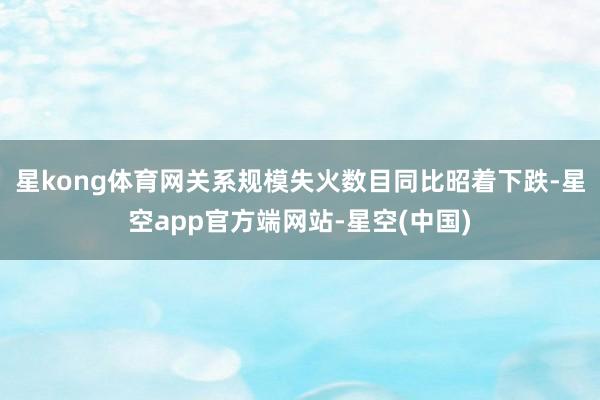 星kong体育网关系规模失火数目同比昭着下跌-星空app官方端网站-星空(中国)