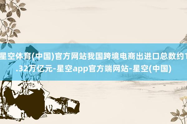 星空体育(中国)官方网站我国跨境电商出进口总数约1.32万亿元-星空app官方端网站-星空(中国)