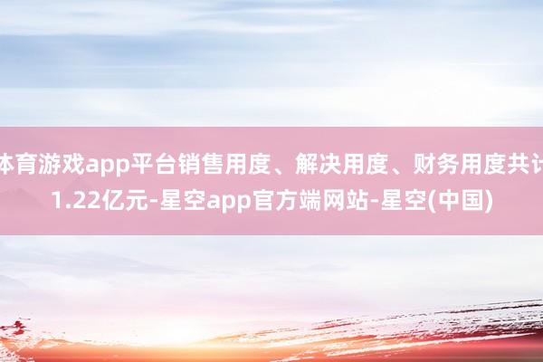 体育游戏app平台销售用度、解决用度、财务用度共计1.22亿元-星空app官方端网站-星空(中国)