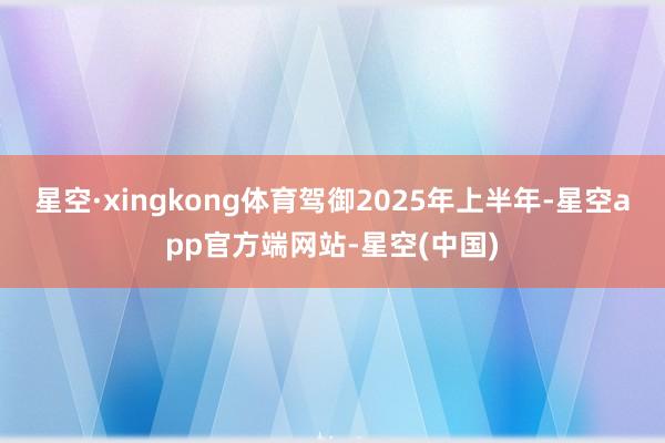 星空·xingkong体育驾御2025年上半年-星空app官方端网站-星空(中国)